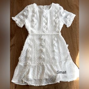 White PomPom Mini Dress